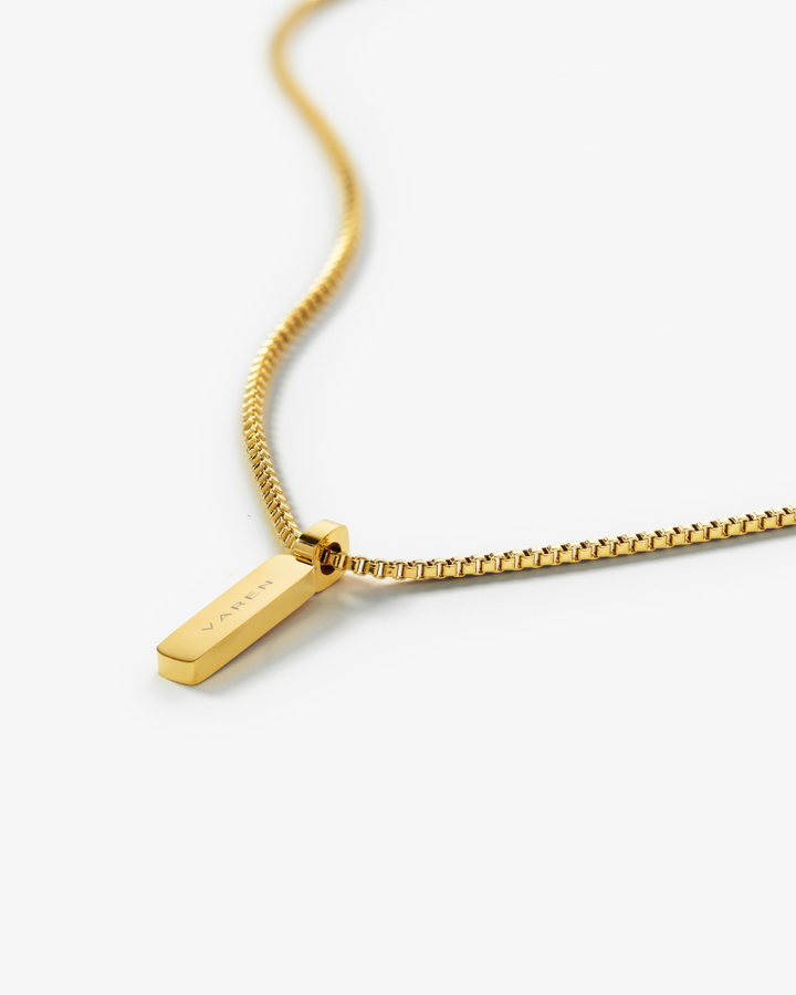 Box Cube Chain Necklace with Pendant