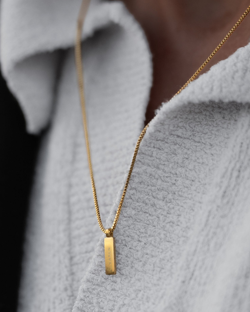 Box Cube Chain Necklace with Pendant