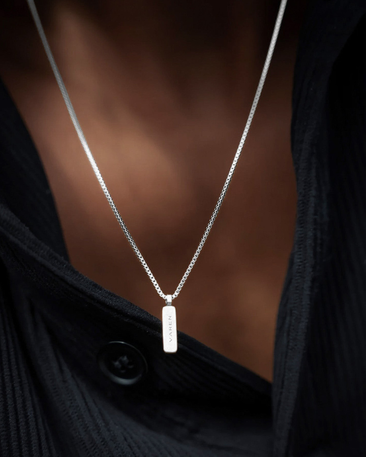 Box Cube Chain Necklace with Pendant