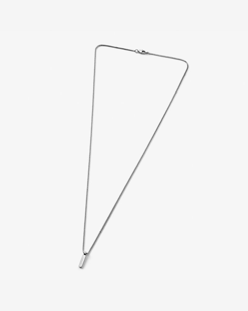 Box Cube Chain Necklace with Pendant